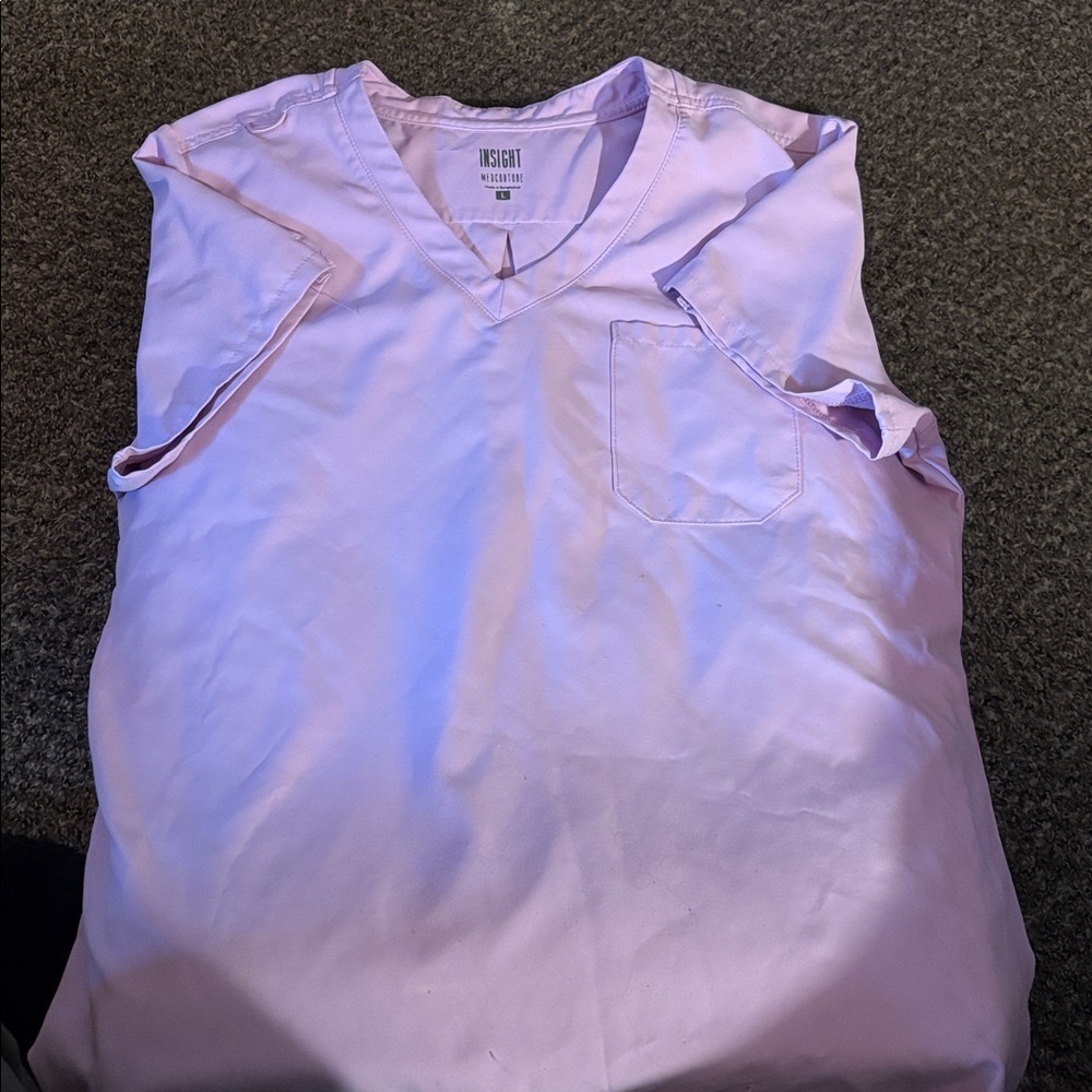 Light Purple V-Neck Scrub Top